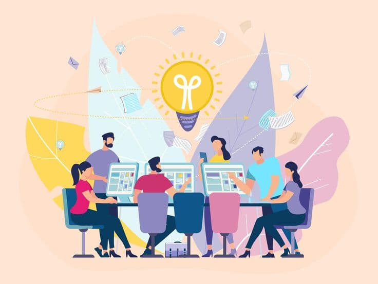 A group of students studying together on a campus